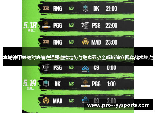本轮德甲关键对决前瞻强强碰撞走势与胜负看点全解析阵容博弈战术焦点 本轮德甲关键对决前瞻强强碰撞走势与胜负看点全解析阵容博弈战术焦点